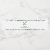 かわいいコアラ緑の誕生日パーティー ペットボトルラベル (シングルラベル)