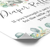 かわいいコアラ緑の赤ちゃんシャワーおむつラッフルサイン ポスター (角)