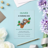 かわいいコアラ野生動物の子供の最初の誕生日 アクリル招待状 (インサイチュ (ウェディング))