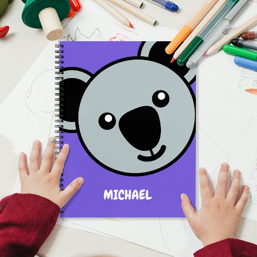 かわいいコアラ頭 |漫画シンプル名モノグラム ノートブック