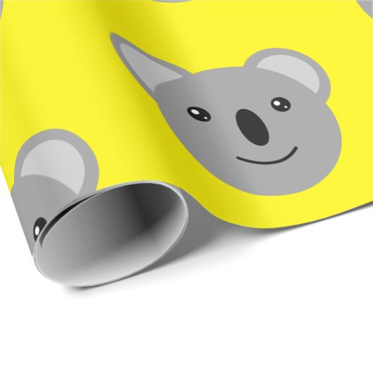 かわいいコアラ顔子供の誕生日ベビーシャワーギフト ラッピングペーパー (ロールコーナー)