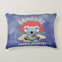 かわいいコアラ食べーのラーメンヴィンテージサンシャイン アクセントクッション