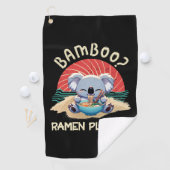 かわいいコアラ食べーのラーメンヴィンテージサンシャイン ゴルフタオル (インサイチュ)