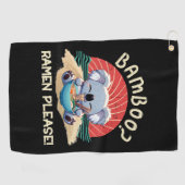 かわいいコアラ食べーのラーメンヴィンテージサンシャイン ゴルフタオル (横)