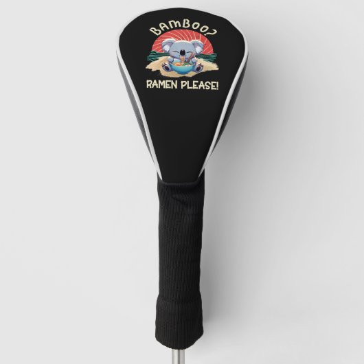 かわいいコアラ食べーのラーメンヴィンテージサンシャイン ゴルフヘッドカバー (正面)