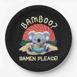 かわいいコアラ食べーのラーメンヴィンテージサンシャイン ペーパープレート