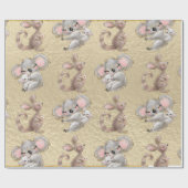 かわいいコアラ、カンガルー、ゴールドフォイルラッピング紙 ラッピングペーパー (フラット)