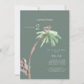 かわいいコアラ・セージ誕生日パーティーの招待状 招待状 (正面)