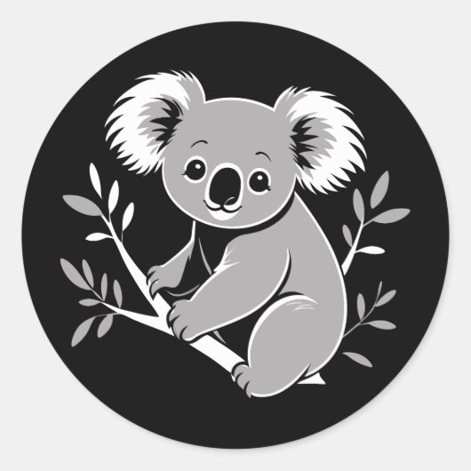 かわいいコアラ ラウンドシール (正面)