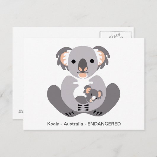 かわいいコアラ – 動物愛好家 – 野生動物 – 有袋類 ポストカード (正面/裏面)