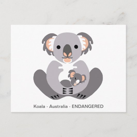 かわいいコアラ – 動物愛好家 – 野生動物 – 有袋類 ポストカード (正面)
