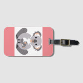 かわいいコアラ – 野生生物 – 有袋類 – ピンク ラゲッジタグ (正面横)