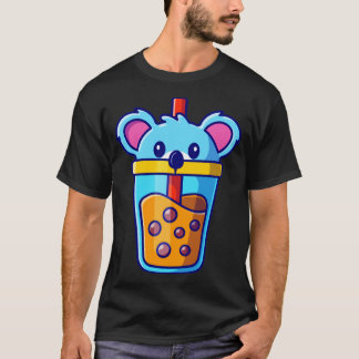 かわいいコアラBOBAミルクティーカップ漫画 Tシャツ