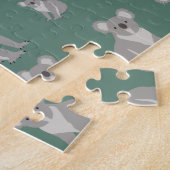 かわいいコアラeucalyptusグリーンパターン ジグソーパズル (側面)