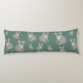 かわいいコアラeucalyptusグリーンパターン ボディピロー (裏面)