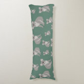 かわいいコアラeucalyptusグリーンパターン ボディピロー (正面縦)