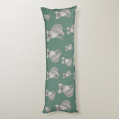 かわいいコアラeucalyptusグリーンパターン ボディピロー (裏面 (縦))