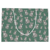 かわいいコアラeucalyptusグリーンパターン ラージペーパーバッグ (裏面)