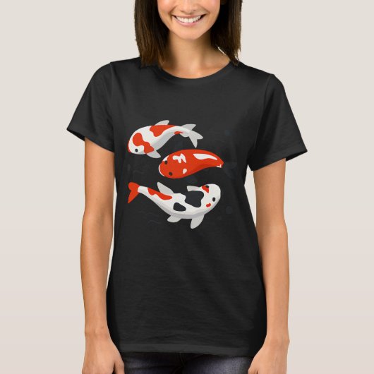 かわいいコイの魚のアート Tシャツ (正面)
