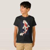 かわいいコイ魚と紅白黒色 Tシャツ (正面フル)