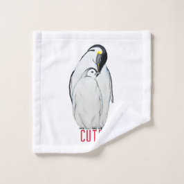 かわいいコウテイペンギンの家族 Tシャツ ウォッシュタオル
