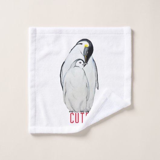 かわいいコウテイペンギンの家族 Tシャツ ウォッシュタオル (ウォッシュタオル)