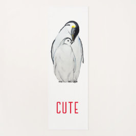 かわいいコウテイペンギンの家族Tシャツ ヨガマット