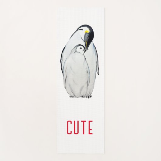かわいいコウテイペンギンの家族Tシャツ ヨガマット (正面)