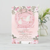 かわいいコウテンチョウの水彩花 赤ちゃん歓迎会 招待状 (スタンド正面)