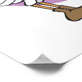 かわいいコウノトリの配達ベビー ポスター (角)