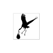 かわいいコウノトリ赤ちゃんシャワー個人文房具 ラバースタンプ (インプリント)