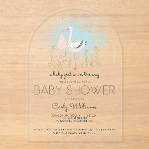 かわいいコウノトリ赤ちゃんシャワー