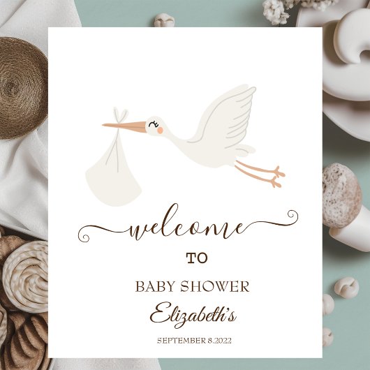 かわいいコウノトリ ポスター