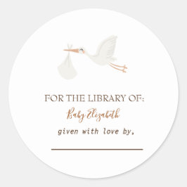 かわいいコウノトリ ラウンドシール