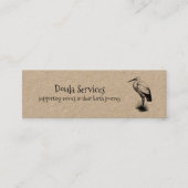 かわいいコウノトリDoula助産師クラフト スキニー名刺 (正面)