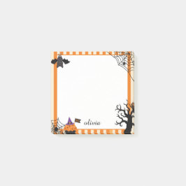 かわいいコウモリとパンプキンカップケーキのハロウィン ポストイット