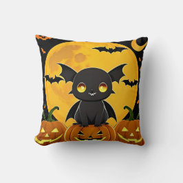 🦇🎃 かわいいコウモリのかぼちゃのブランケット ハロウィンの夜に光 ✨ クッション