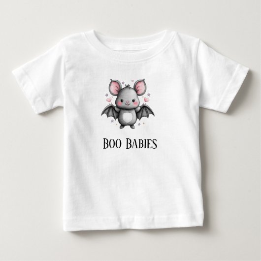 かわいいコウモリのブー・ベイビーズ ベビーTシャツ (正面)