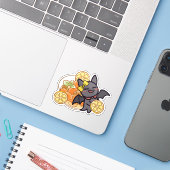 かわいいコウモリのミートボールスープ シール (ノートパソコンとiPhone)