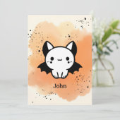 かわいいコウモリの友達 - シンプルでかわいいベビーアート 招待状 (スタンド正面)