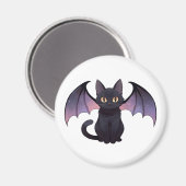 かわいいコウモリの羽 黒猫 ハロウィン マグネット (正面/裏面)