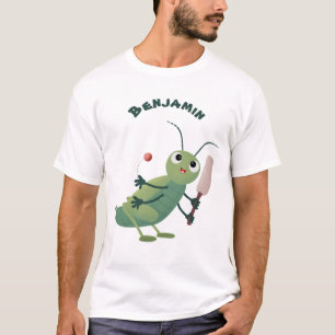 かわいいコオロギの虫の漫画イラストレーション Tシャツ