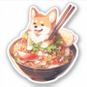 かわいいコカスタムルギラーメン切りビニール シール (正面)