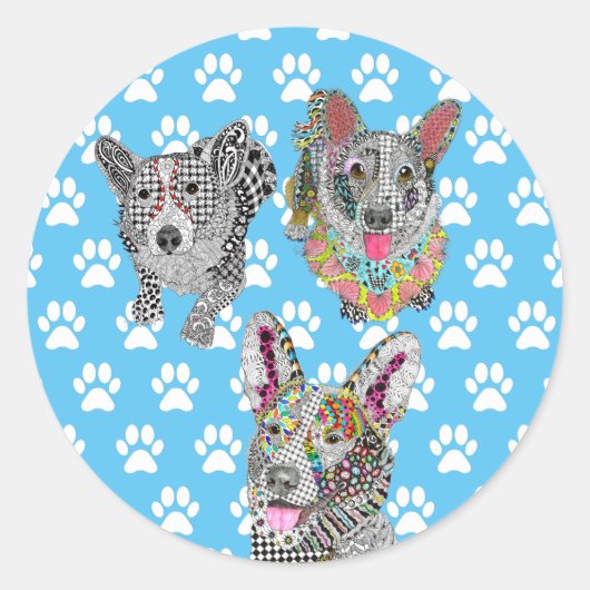 かわいいコカラフルルギのステッカー ラウンドシール (正面)