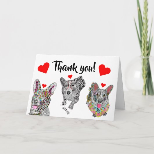 かわいいコカラフルルギの品揃えグリーティングカード サンキューカード (正面)