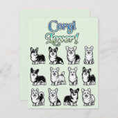 かわいいコカラフルルギの品揃えグリーティングカード ノートカード (正面/裏面)