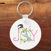 かわいいコガラの"Joy" キーホルダー (正面)
