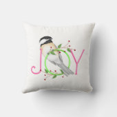 かわいいコガラの"Joy" クッション (裏面)