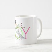 かわいいコガラの"Joy" コーヒーマグカップ (正面右)