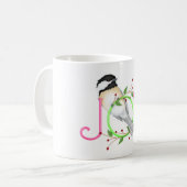 かわいいコガラの"Joy" コーヒーマグカップ (正面左)